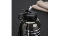 2.2L Water Bottle with Time Marker Wide Mouth Half Gallon Inspirational Water Jug Food Grade Material Drinkware for Fitness Enthusiasts