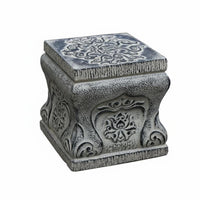 Indoor & Outdoor Use Imitation Stone pillar Sturdy Base Ornate Display Pedestal Weather-Resistant Plant Stand Weatherproof for Homeowners, Interior Designers, Art Collectors, Balcony, Entrypath, Living Room, Gallery
