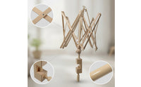 Natural Wooden Yarn Swift with Clamp Foldable Wooden Yarn Swift Sturdy Winder Heavy Duty for Knitters, Crocheters, Knitting