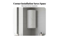Space-Saving Rotating Corner Cabinet Punchdrillwithout Drilling Installation Rotating Triangular Shelf Waterproof Bathroom Organizer Easy to Install for Homeowners, Families, Washstand, Kitchen, Dressing Table, Dresser