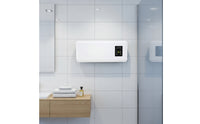 Flat Front Electric Wall Heater Black Control Panel Wall-Mounted Heater Rounded Corners Home Heating Slim