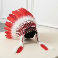 Feather Headdress Costume American Indian Style Headwear Dramatic Headband with Feathers for Cosplayers, Entertainers, Stage Performances, Photography