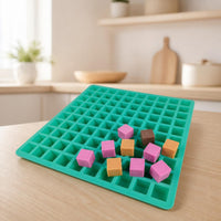 100-Cavity Small Square Silicone Mold for Chocolate Candy Ice Cubes Wax Bottle Sugar Cake Decoration