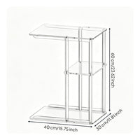 3-Tier Acrylic Side Table Easy to Match Acrylic C-Shaped Table Modern Minimalist Style Home Furniture for Bedroom