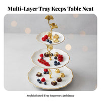 Afternoon Tea Stand Elegant Design Multi-Layer Fruit Plate Versatile Use Tiered Serving Stand for Living Room, Coffee Table, Weddings