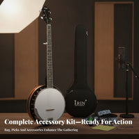 Two-Tone Finish Rosewood Resonator Banjo Chrome Hardware 5-String Banjo White Drumhead