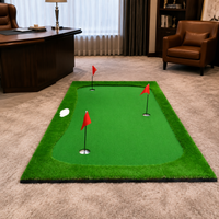 Fake Grass Home Putting Green, Portable Non-Slip Putting Mat with Slope Simulation, Indoor Outdoor Practice for Men