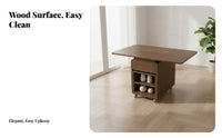 Drop-Flap Storage Cart Multi-Functional Living Room Furniture for Coffee Station
