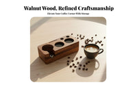 Space Saving Walnut Espresso Tamping Station Stylish Design Espresso Tamping Station Long-Lasting for Home Coffee Enthusiast S, Cafe