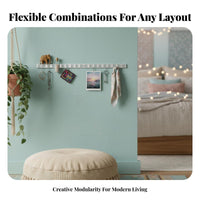 Space-Saving Floating Box Shelf Openaesthetic wall shelf configurable Design Wall-Mounted Shelving Unit adaptable Multifunctional for Students, Homeowners, Renters, Living Room, Bedroom, Study, Hallway