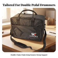Oxford Cloth Black Drum Pedal Bag Detachable Shoulder Strap Padded Drum Pedal Case Zippered