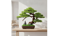 Desktop Artificial Bonsai Tree Zen Fake Bonsai Decor Maintenance-Zero-Maintenance Mini Artificial Tree Realistic for Office Workers, Entryway