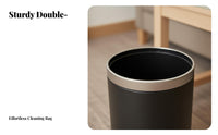 Stainless Steel Garbage Can Retardant Stainless Steel Trash Can Sturdy Double Layer Waste Bin for Business Owners, KTV Room, Restroom, Washroom