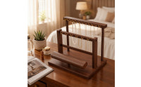 uncoveredFrame Wood Jewelry Display Rack Desktop Two-Tier Jewelry Organizer Gold-Tone 2 Tier T-Shaped Bar Display Wooden