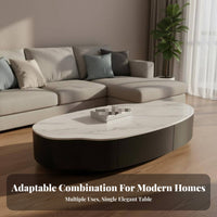 2 Pieces Mango and Drum Nesting Tables Italian design Coffee Table Sturdy framework Space-Saving Design for Adults, Lounge Area