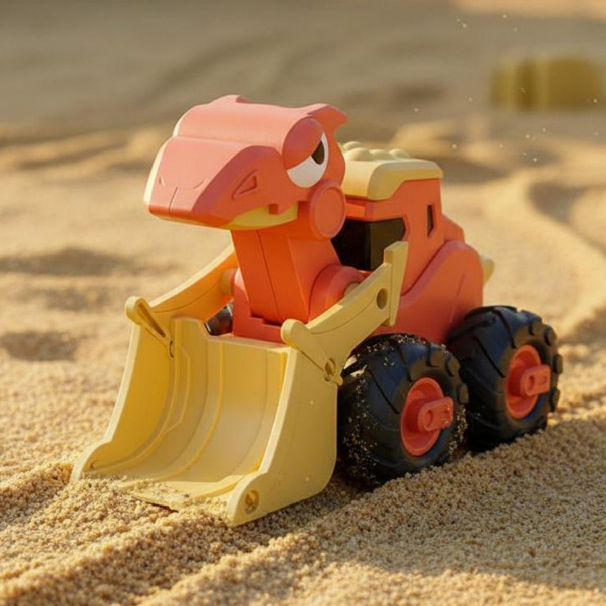 No Batteries Required Press and Go Dinosaur Truck Movable Parts Dinosaur Construction Vehicle Great Gift Press and Go Dino Trucks Safe for Children, Toddlers, Sandbox Play