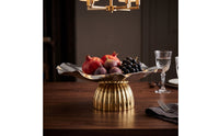 Tray with Pedestal Base Elegant Decorative Bowl with Pedestal Reflective Stand Vanity