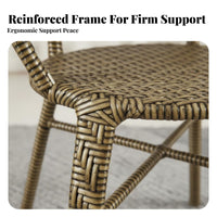 Breathable Woven Rattan Chair Easy to Clean Balcony Leisure Chair Sturdy Frame Weather Resistant for Elderly, Adults, Homeowners, Gazebo, Garden, Porch, Backyard