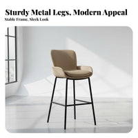 Light Luxury Curved spine Bar Stool Modern Design Counter Chair Minimalist aesthetic Seating Furniture With Footrest for Cafe Owners, Homeowners, pairs, Kitchen Island, Restaurant, Dining Room