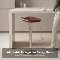 Italian design Adjustable rotating Stool with spine supportrest Minimalist Design Adjustable rotating Stool Upholstered Seat Bar Furniture Built-in Footrest for Homeowners, Adults, Guests, Kitchen Island, morning dining corner, Pub, Dining Room