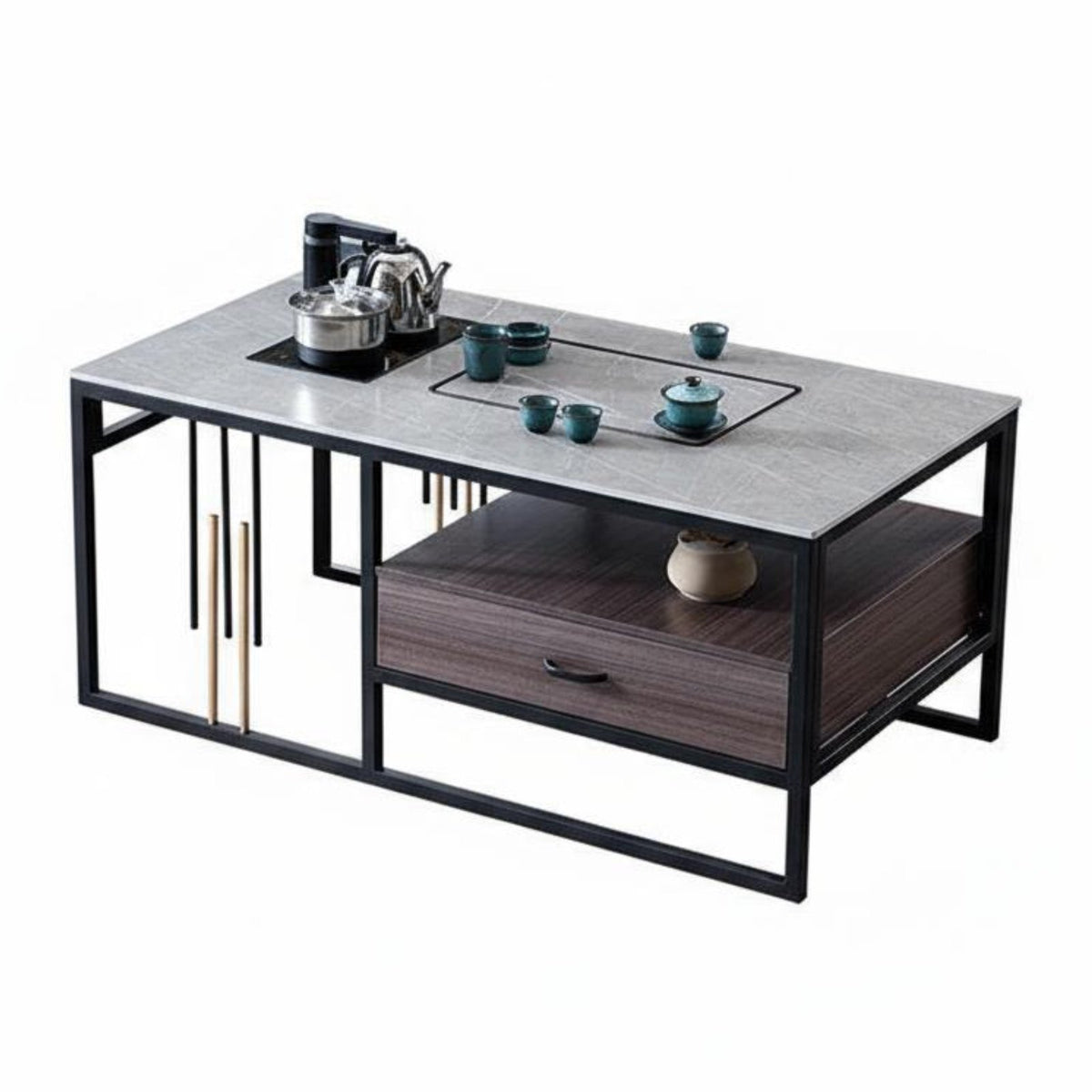 Minimalist Design 3-Seater textile Couch with Coffee Table Business & Design Office Lounge Set Sturdy Frame Reception Seating for Interior Designers, Meeting Room