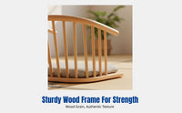 Raised Floor Mat Chair, Thickened Seat, Armless Wooden Backrest, Japanese Style, For Bedroom, Bay Window, Living Room