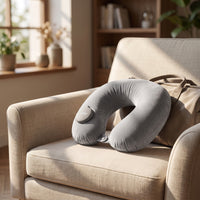 Adjustable Travel Neck Pillow with Bag Portable Travel Neck Pillow Compact Ergonomic for Road Trips