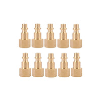 10 Pieces Hexagonal Air Hose Quick-Connect Adapter Threaded Brass Air Hose Quick Connector Metal Power Tool Accessory Leak Unobstructed