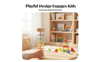 Auditory Play Cylinder Educational Wooden Rainmaker Shaker Colorful Design Wooden Rain for Young Children, Infants, Music Class, Preschool
