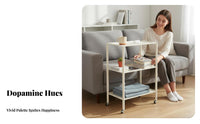 With casters 2-Tier Rolling trolley utilitarian and design 2-Tier Utility trolley Multi-Functional Mobile Storage Space-Saving Design for Apartment Dwellers, Office Workers, Living Room, Bedroom, Small areas, Kitchen