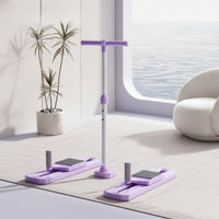 Foldable Inner Thigh Exerciser with Handlebar Height-Adjustable Leg Slider Machine Compact Inner Thigh Exerciser Portable for Beginners, Seniors, Home Gym, Apartment