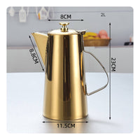 Thickened Stainless Steel Water Pitcher Rust Resistant Stainless Steel Pitcher Sturdy Metal Water Jug Cooling for Hotel
