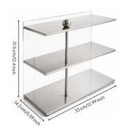 Countertop Storage Rack Three-Tier Rack with Acrylic Panels Minimalist Acrylic Riser for Dresser