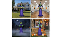 Giant Halloween Inflatable Witch Outdoor Halloween Inflatable Decoration with LED Lights Lighted Spooky for Homeowners