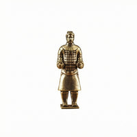 Lustrous Finish Terracotta Warrior Figurine Souvenir-Style Brass Warrior Figurine Compact Terracotta Soldier Ornament Detailed