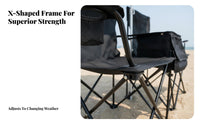 Easy Setup Portable Camp Couch Water-Resistant Material Double Folding Chair Heavy Duty Portable Double Camping Seat Storage Pockets for Campers, Beachgoers, Families, Fishing, Picnics, Backyard, Sporting Events
