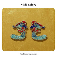 Gold Thread Embellishment Chinese Traditional Headdress Applique Phoenix Crown Embroidery Embellishment Set