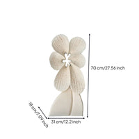 Flower Sculpture Nordic Statue with Base Indoor Table Decoration for Homeowners, Entryway