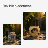Stone-Look Resin Patio Stool Set, Waterproof, Garden Decor