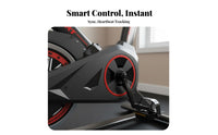 Silent Operation Indoor Cycling Bike Fully Adjustable Seat Stationary Cycling Bike Sturdy Steel Frame Cardio Machine LCD Digital Monitor for Family