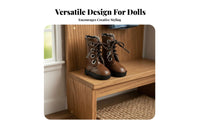 30cm Doll Boots Design BJD Doll Shoes Back Zipper Closure Miniature laced up Boots for Kids