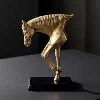 Horse Sculpture with Pedestal Sleek Horse Statue Luxury Ornament for Homeowners, Office