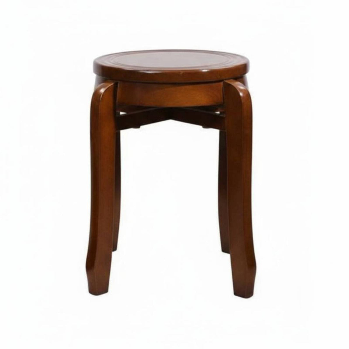 Stackable Backless Round-Top Stool Space-Saving Four-Legged Round Stool Sturdy Construction Household Furniture Minimalist Design for Restaurant Owners, Families, Homeowners, Dining Room, Kitchen, Home Office