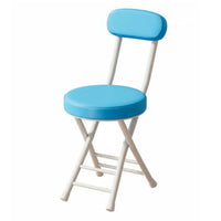 Space-Saving Padded Round Folding Stool Folds Flat Cross-Frame Folding Stool No Assembly Required Collapsible Seat Minimalist Design for Students, Apartment Dwellers, Homeowners, Dorm Room, Small Areas, Balcony, Indoor Use