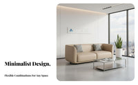 Modern aesthetic Leather Couch with Metal Frame Minimalist Design Reception Seating high-resilience Foam Cushions Sofa Easy to Clean for Office Managers, Business Owners, Interior Designers, Waiting Room, Boutique, Lounge Area
