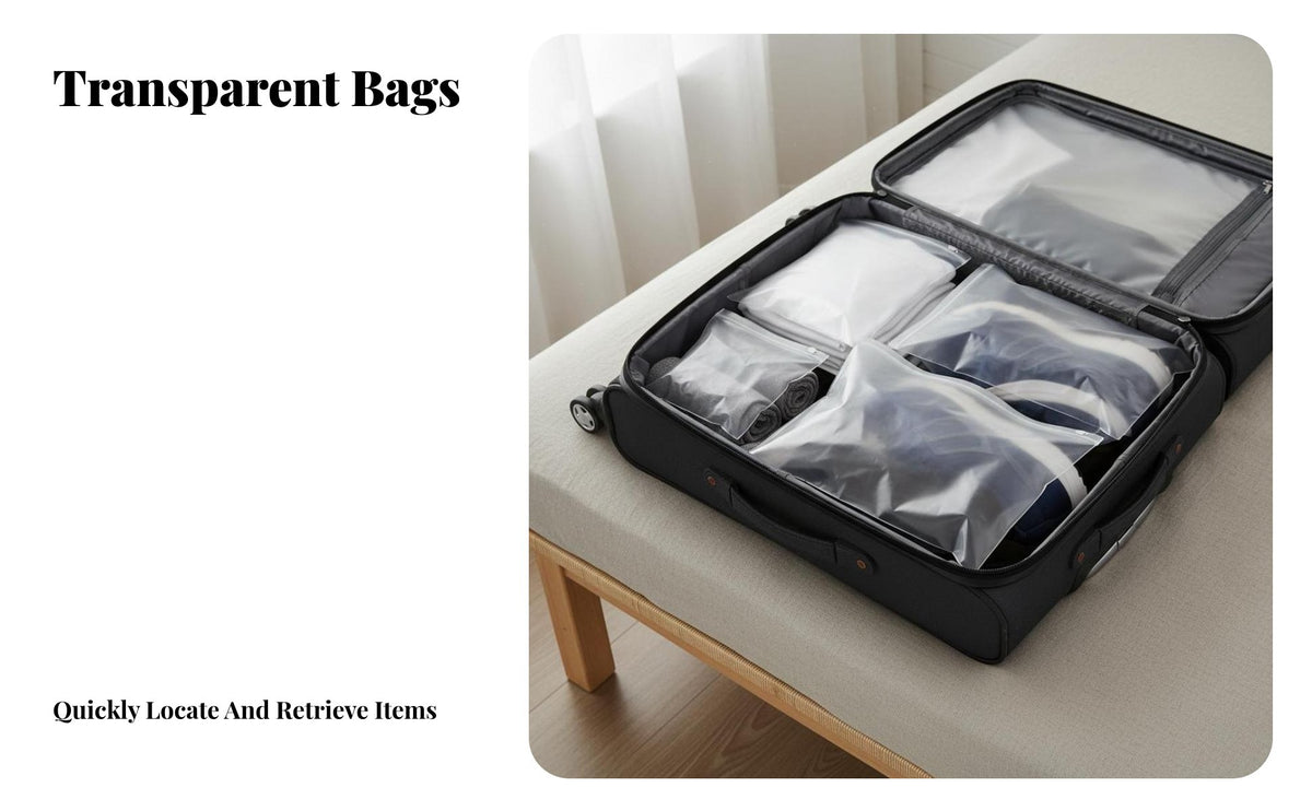 Translucent Clothes Packing Bag Waterproof Frosted Travel Pouch Space Saver Frosted Sealed Pouch for Trip Ers, Expecting Parents
