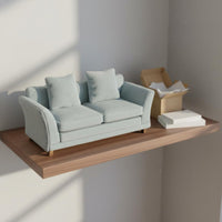 1/12 Scale Dollhouse Sofa Velvet Texture 1:12 Scale Sofa Upholstered Miniature Loveseat for Model Hobbyists, Display Scene