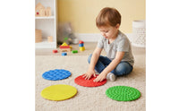 4 Pieces Textured Sensory Massage Pad Silicone Sensory Disc Stimulating Mat Soft for Toddlers