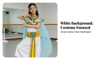 Kids Pharaonic Costume & Comfortable Fit Childrens Pharaoh Costume Breathable & Lightweight Girls Nile Royalty Attire Dress for Stage Performance