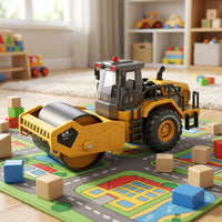 Road Roller Car Toy Construction Vehicle Alloy Large Mini Car Inertia Drive 4-6 Years Old Boys Birthday Present